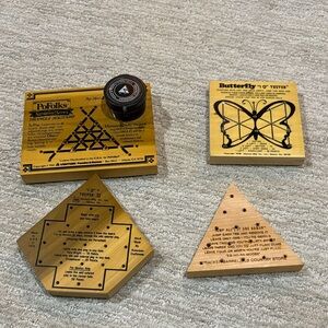 Po Folk Triangle Solitaire, 3 IQ Wood & Peg Games (4)